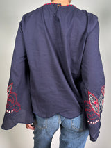 Blusa Navy Bordada