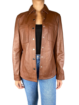 Chaqueta de Cuero Café