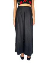 Pantalón Lino Negro Palazzo
