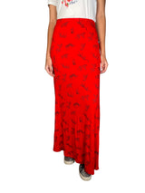 Falda Maxi Roja Leopardo