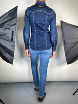 Blusa Denim Broches