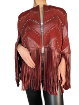 Poncho Violet Burdeo Cuero