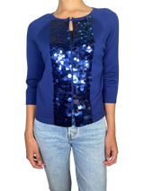 Sweater Azul Lentejuelas