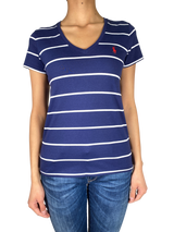 Polera Rayas Azul Y Blanco