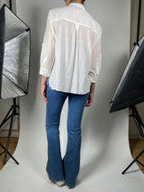 Blusa Blanca Bordado De Flores