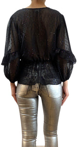 Blusa Negra Traslúcida