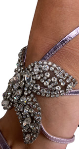 Sandalias Taco Alto Brillantes