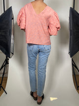 Blusa Rosada Bordada