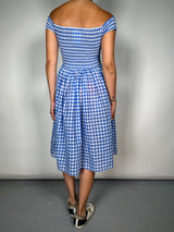 Vestido Vichy Celeste