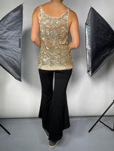 Blusa Seda Lentejuelas Dorada