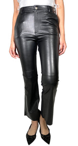 Pantalón Negro Cuero Frontal