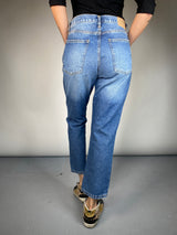 Jeans Straight High Rise Nevado