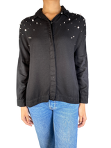Blusa Negra con Aplicaciones