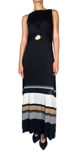 Vestido Maxi Negro Rayas