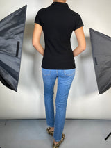 Polera Negra Botones