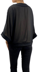 Chaqueta Negro Abierta