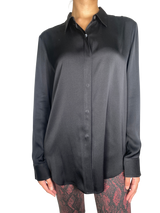 Blusa Seda Negra Satinada