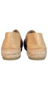 Alpargatas Cuero Beige Y Negro