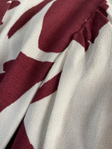 Vestido Hojas Burdeo