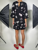 Vestido Estampado Negro