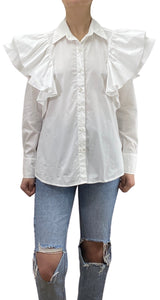 Blusa Blanca con Vuelos