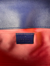 Blue Quilted Velvet GG Marmont Mini Shoulder Bag