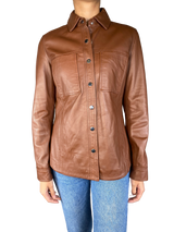 Chaqueta de Cuero Café