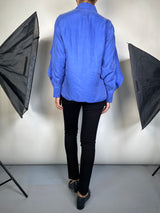 Blusa Azul Vuelos Mangas