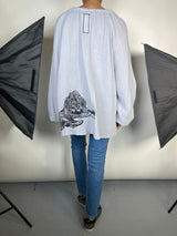 Blusa Bordada Celeste