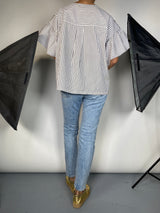 Blusa Rayas Hombros Broderie