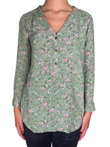 Blusa Verde Floreada