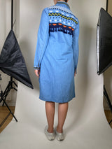 Vestido Azul Bordado