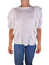 Polera Blanca Broderie