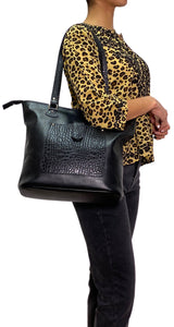 Bolso Negro Craquelado