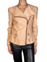 Chaqueta Cuero Camel
