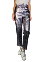 Pantalón Metalizado Cuero Vegano