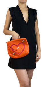 Clutch Naranja Corazón