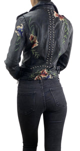 Chaqueta Biker Flores