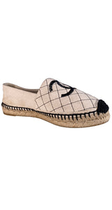 Alpargatas Beige Logo Bordado