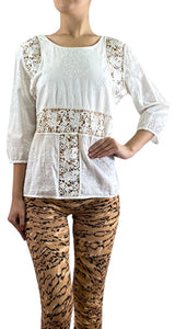 Blusa Bordado Crema