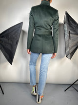 Abrigo de Lana Verde Oscuro