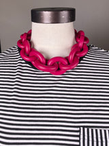 Collar Eslabón Fucsia Corto