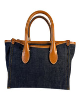 Cartera Denim Y Cuero