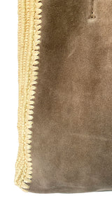 Cartera Cuero Y Rafia