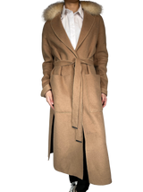 Abrigo Lana Cuello Piel