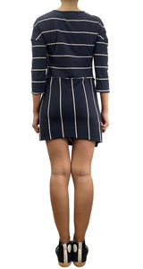 Vestido Negro A Rayas