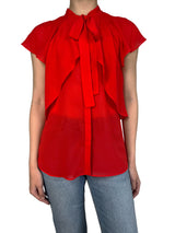 Blusa Traslucida Con Vuelos