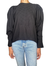 Blusa Negra Manga Obispo