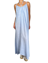 Vestido Lino Celeste