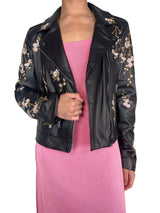 Chaqueta Cuero Vegano Flores